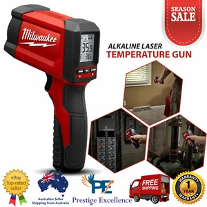 Milwaukee Alkaline Laser Temperature Gun Handheld Digital Thermometer LCD 9V - Picture 1 of 6
