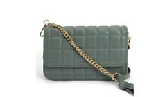 LIKE DREAMS Clara vegan leather quilted women's crossbody - SAGE GREEN