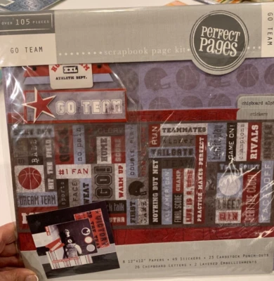 Scrapbooking Kit Sports Athletic Team Theme 12"x12" 105+ Pieces - Image 1 of 2