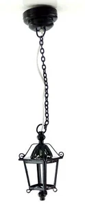 Melody Jane Dolls House Black Hanging Lantern Lamp Miniature LED Battery Light - Picture 1 of 8