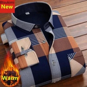 Warmes kariertes Herrenhemd Herbst Winter Langarm Freizeit weich Flanell Oberteil - Bild 1 von 22