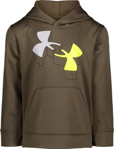 Under Armour Boy's UA Logo Hoodie, Marine OD Green, UAFEB25E, Size 4, NEW - Picture 1 of 5