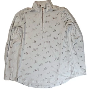 San Soleil 1/4 Zip Pullover Damen XS weiß gold Martini Glasakzente mit Fehler - Bild 1 von 7