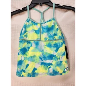 ZeroXposur Girls Swim Top Tankini Bathingsuit Size 14 Neon Green Colorful - Picture 1 of 6