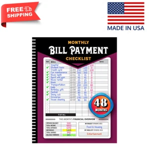 Monthly Bill Payment Checklist, 4 Year Bill Tracker Notebook *BRAND NEW* - Picture 1 of 1