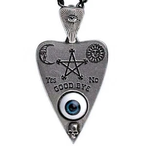 Planchette ICU Pendant Necklace, Ouija Gothic Occult Eye Skull, Alchemy England - Picture 1 of 7
