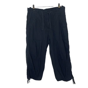 Divided by H&M Womens Black Cargo Trouser Pants Size 6 Drawstring Pockets - Picture 1 of 10