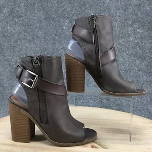DV Dolce Vita Boots Womens 8 Teisha Zip Peep Toe Slingback Bootie Gray Heels - Picture 1 of 18