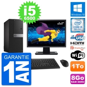 PC tour DELL 7050 Pantalla 22" Core i5-6500 RAM 8Go Disco 1To HDMI Windows 10 Wi - Zdjęcie 1 z 8