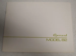 Original Garrard Model 82 Instructions Manual - Picture 1 of 2