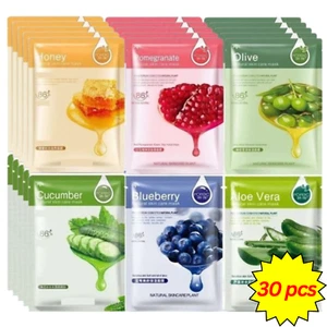 30pcs Natural Moisturising Hydrating Face Mask Sheet Facial Mask Pack - Picture 1 of 11