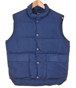 VTG Woolrich Mens Navy Blue Quilted Padded Puffer Snap Button Vest M - Picture 1 of 8