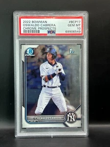 Bowman Chrome Oswaldo Cabrera BCP17 2022 Chrome Prospects PSA 10 GEM Yankees - Imagen 1 de 2