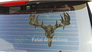 Chameleon Camo Deer Skull S4 Vinyl Sticker Decal hunting buck bow whitetail - Picture 1 of 1