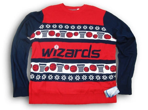 Forever Collectibles NBA Washington Wizards Too Many Ugly Sweater Size 2XL NWT Cover