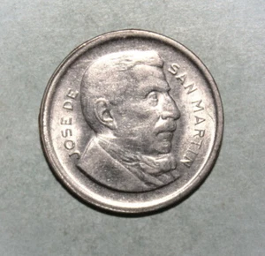 S10 - Argentina 50 Centavos 1954 Almost Uncirculated Coin - Jose de San Martin - Picture 1 of 2