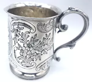 1877 Josiah Williams & Co Sterling Battesimo Tazza Bambino Punzonata No Mono - Foto 1 di 10