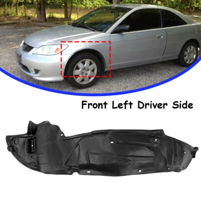 For 2004 2005 Honda Civic Sedan Front Driver LH Side Fender Liner Splash Shield Foto 1 de 4