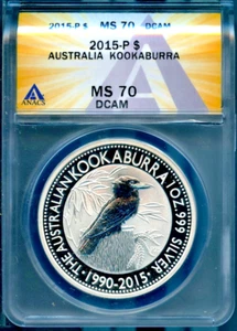 2015 $1 Silver Australian Kookaburra MS 70 DCAM ANACS # 7874625 + Bonus - Picture 1 of 2