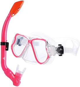 NEW - Pink Kids Snorkel Set, Anti-Fog Mask & Snorkel - Picture 1 of 6