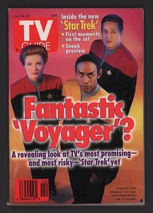 TV Guide Voyager Captain Janeway Chakotay & Tuvok Cover - Jan 14-20, 1995 Issue - Picture 1 of 1