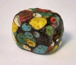 ANTICA RARA PERLA DI VETRO MOSAICO PERSIANO (19,5mm x 17,6mm) - Foto 1 di 13