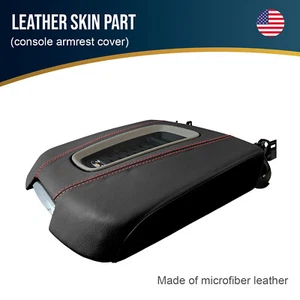 Fits 2015-2020 Cadillac Escalade Leather Console Armrest Cover Red Stitch - Picture 1 of 8