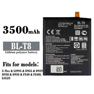 For LG G Flex D950 D955 D956 D958 D959 LS995 F340L BL-T8 LGL23 Battery 3500mAh