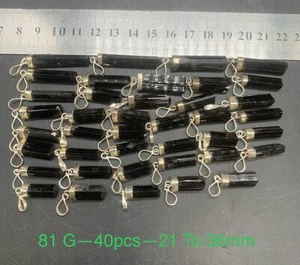 81 Grams Schorl Tourmaline With 95 Silver 40 Pieces Lot. - Picture 1 of 13