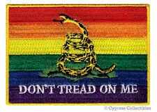 Rainbow Flag Iron on Patch Gay Lesbian Pride Same-sex Rights LGBT Don't Tread Me