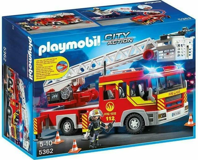 PLAYMOBIL City Action Camion de Pompier avec Échelle Pivotante et Sirène (5362)