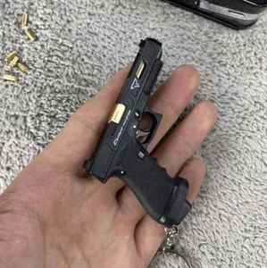 1:3 Mini Gun Keychain Shell Eject Bullets Pistol Shape Key Chain Tactical Keycha - Picture 1 of 6