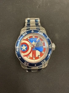 INVICTA 32413 MARVEL CAPT AMERICA Men's 48MM 100 Meter Bracelet Watch - Picture 1 of 6