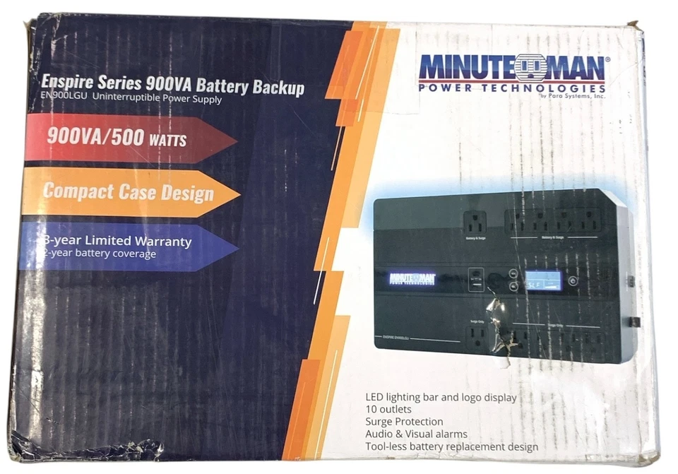 Minute Man EN900LGU Enspire Series 900VA Battery BCKUP (UPS) - Image 1 of 3