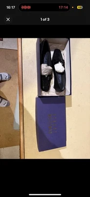 Stuart Weitzman for Russell & Bromley Black Mock Croc Leather Heel Shoes UK 3 - Image 1 of 3