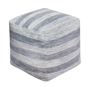 Handgewebter gestreifter Dhurrie Pouf - Sitzsack mit Fußhocker - Schlafsaal Schlafzimmer Ho... - Bild 1 von 6