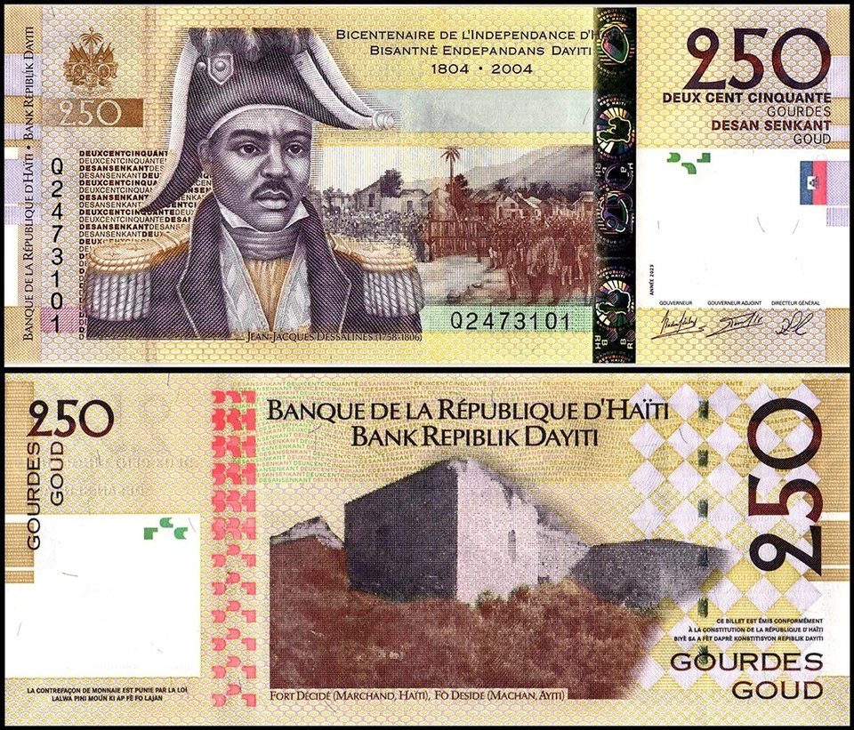 Haití 250 Gourdes, 2023, P-276h, UNC Conmemorativo Foto 1 de 1