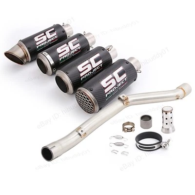 For Suzuki DRZ400 2000-2025 Exhaust Pipe 51mm Muffler Tip Silencers Carbon Fiber - Image 1 of 4