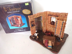 Fontanini Sewing Corner Set For 5" Village Nativity Collectors Club Exclusive - Picture 1 of 7