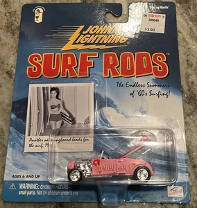 Johnny Lightning Surf Rods Malibu Babes 1932 Ford Roadster, Longboards 1963 Card - Picture 1 of 4