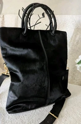 Nuevo Bolso de Hombro Bandolera Grande de Cuero Negro Halston Heritage AL230051M4 Foto 1 de 4