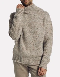 ZEGNA ‘Oasi Cashmere’ Mélange Textured Mock-Neck Sweater 50 EU / 40 US $2750 NEW - Picture 1 of 20