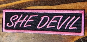 Biker Harley Motorcycle Patch "She Devil" 3x1" - Picture 1 of 2