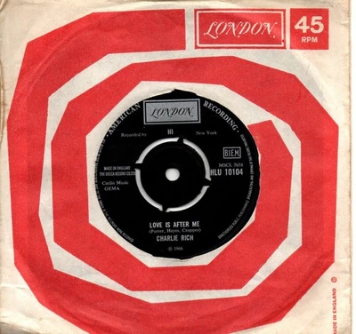 Charlie Rich:Love is after me/Pass on by:Uk London Hi:Re-Issue - Image 1 of 2