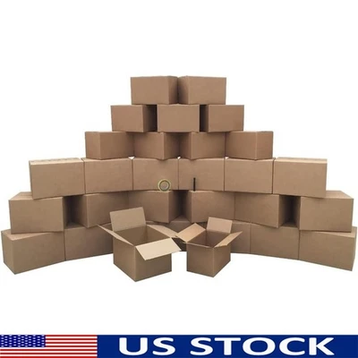 30 Moving Boxes Kit Corrugated Packing Supplies Tape Marker Medium Small 44cu ft - Image 1 of 4