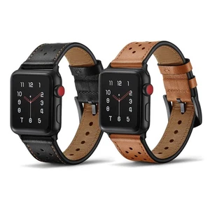 For Apple Watch Leather Band Strap Series 9 8 7 6 5 SE 40/44/41/45/49mm Ultra 2 - Picture 1 of 19