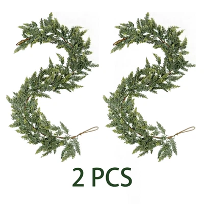 Guirnalda de Cedro Artificial 70" con Conos de Pino Artificiales Guirnalda Realista de Navidad Foto 1 de 4