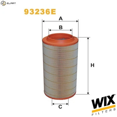 AIR FILTER 93236E FOR ERF MAN D2876LF12/2876LF04 12.8L D2066LF03 10.5L 6cyl ECT - Image 1 of 4