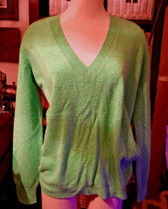 MUJER J. CREW 100% CACHEMIR Largo Slv Ajuste Relajado Cuello en V MED S - Imagen 1 de 3