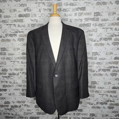 Abrigo deportivo Calvin Klein para hombre 100 % lana marrón ventana 2 botones doble ventilación 54R Foto 1 de 4